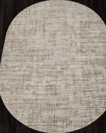 Ковер турецкий F415AE AFINA (Полиэстер, бежевый) овальный